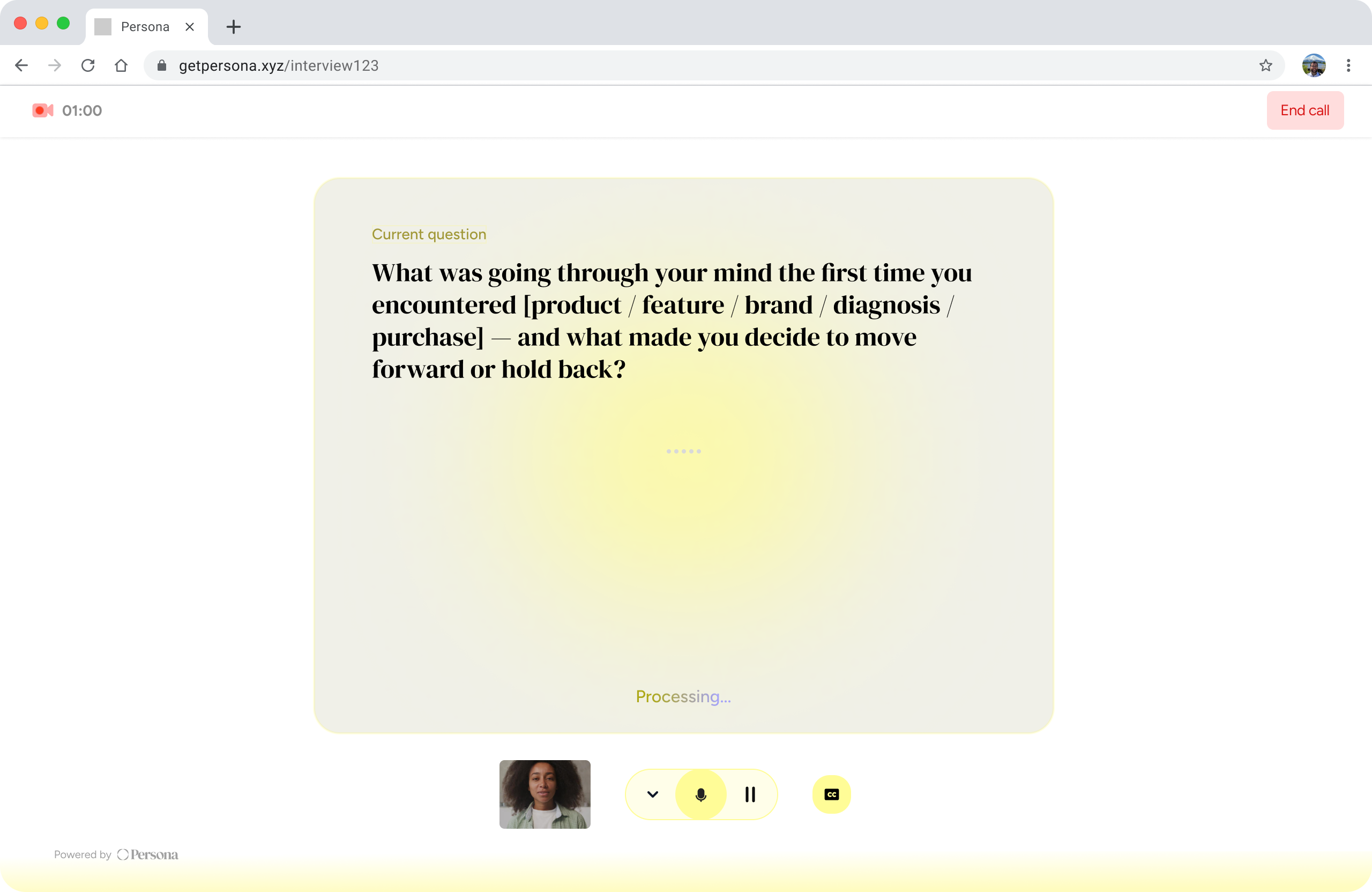 Persona AI-moderated interviews