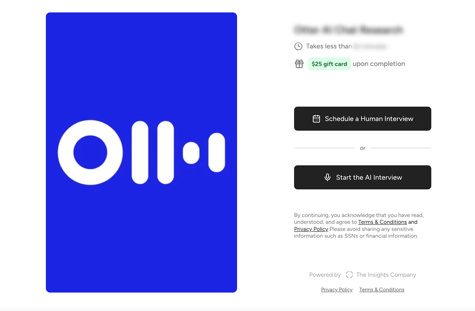 Otter.ai research study showing fork-in-the-road option