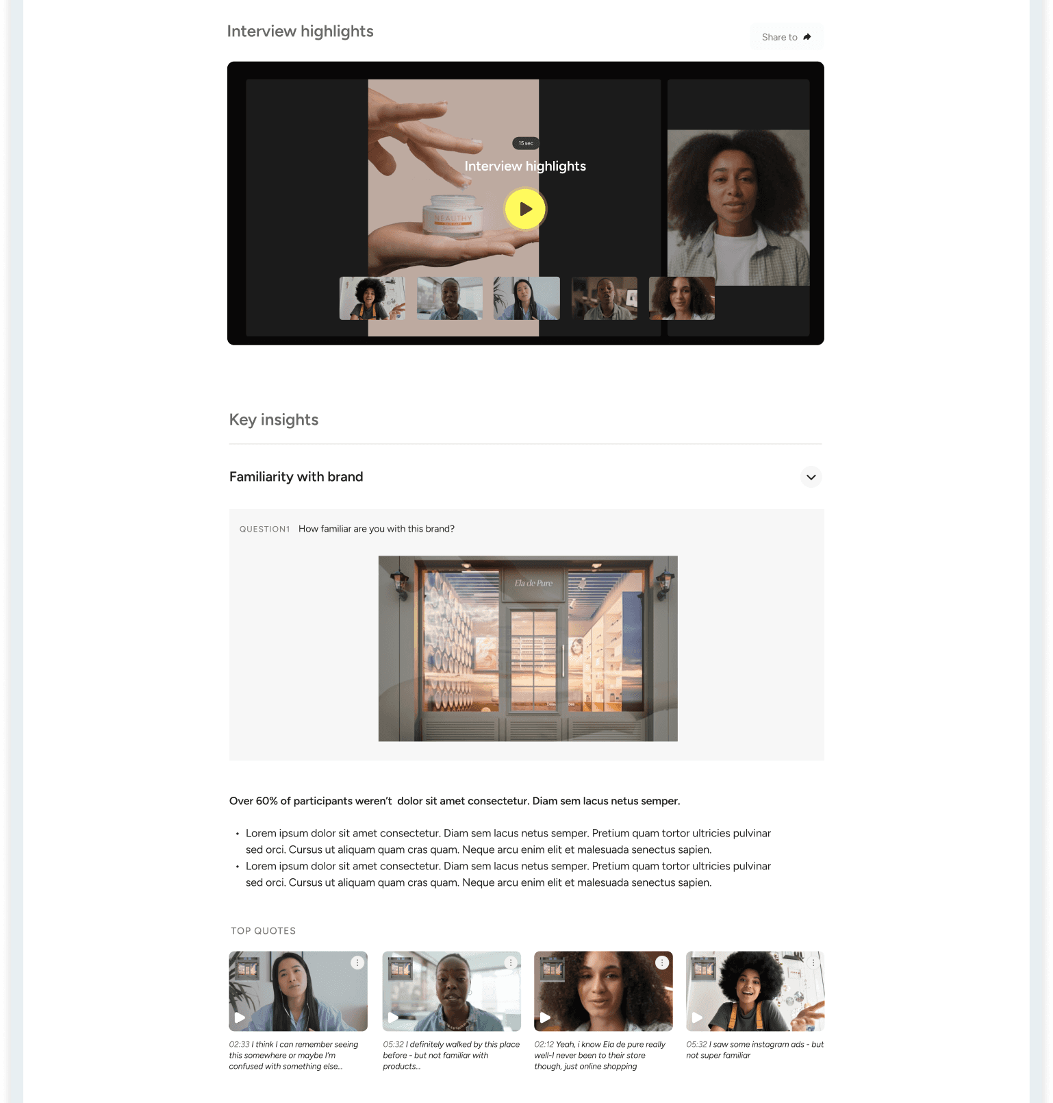 Example of a report generated by Persona